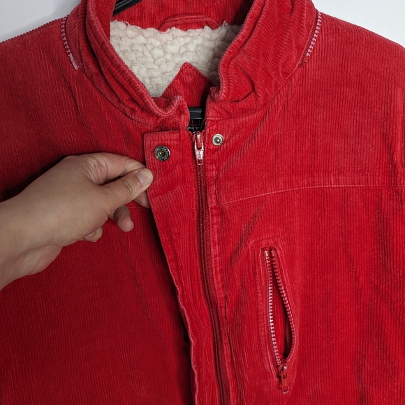 Vintage red corduroy jacket with Sherpa lining size 11 - Picture 7 of 16